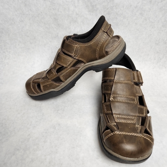 Size 8 Men's Sandal Vegan leather Brown EARTH SPIRIT - Picture 10 of 15